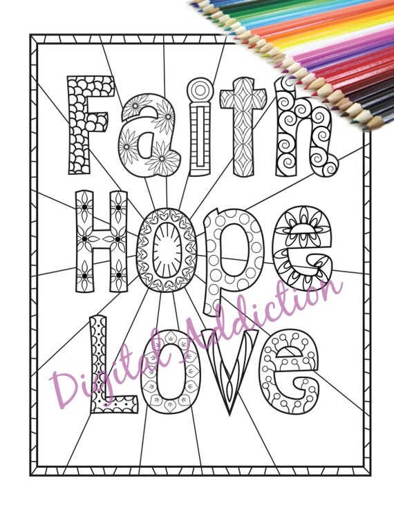 faith hope love coloring pages - photo #17