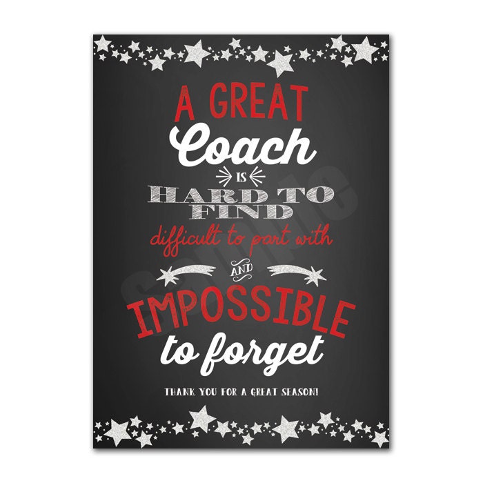 coach appreciation thank you card printable instant download