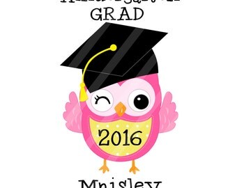 Kindergarten Graduation Owl Your Choice Digital Download for iron-ons, heat transfer, Scrapbooking, Cards, Tags, DIY, YOU PRINT