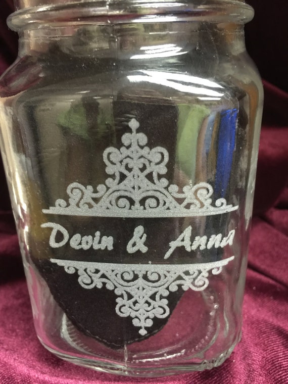 Personalized laser engraved mason jars