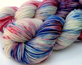 Speckle Dyed Sock Yarn, Superwash Merino, Nylon and Stellina, in "America"