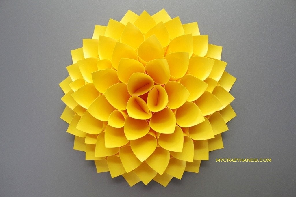 paper dahlia 10 1/8'' dahlia wall decor origami