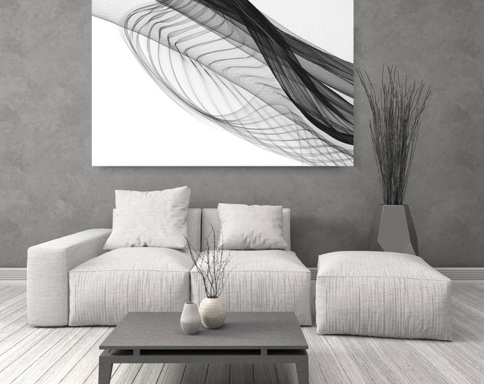 ORL-7284 Abstract Expressionism in BW 5. Abstract Black and White, Wall Decor, Large Contemporary Canvas Art Print up to 72" by Irena Orlov