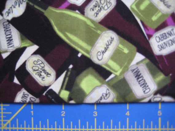 Wine Themed Fabric FAT QUARTER Chablis Pinot by Stitch4Dreams