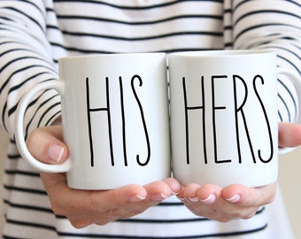 Wedding Gift, His and Hers Mugs, Anniversary Gift, Engagement Present, Newlywed Gift, Couples Gift, Wedding Present, His and Hers Gifts
