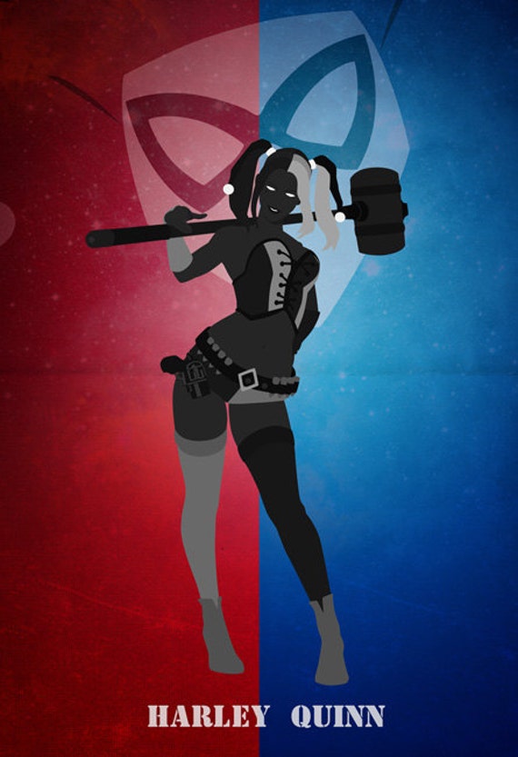 Harley Quinn print Minimalist Movie Poster Art PrintWall