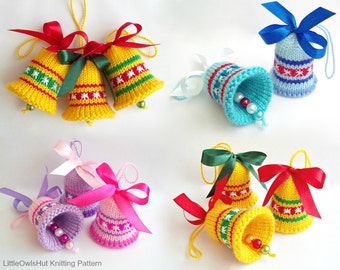 088 Knitting Pattern - Bells decor New Year pattern - Amigurumi - by Zabelina Etsy