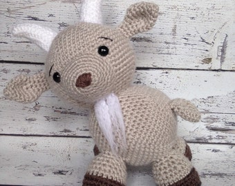 George the Goat, Crochet Billy Goat, Stuffed Animal, Goat Amigurumi, Plush Animal, MADE TO ORDER
