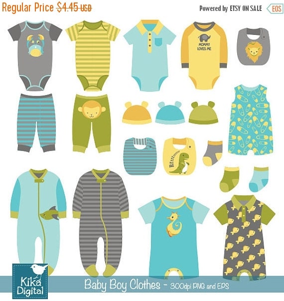 60%OFF Boy Baby Clothes clip art baby clothing baby by DigiKika