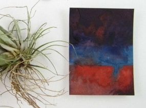 Modern Art Abstract Watercolour - Rothko - Purple - Blue - Red - Small Artwork