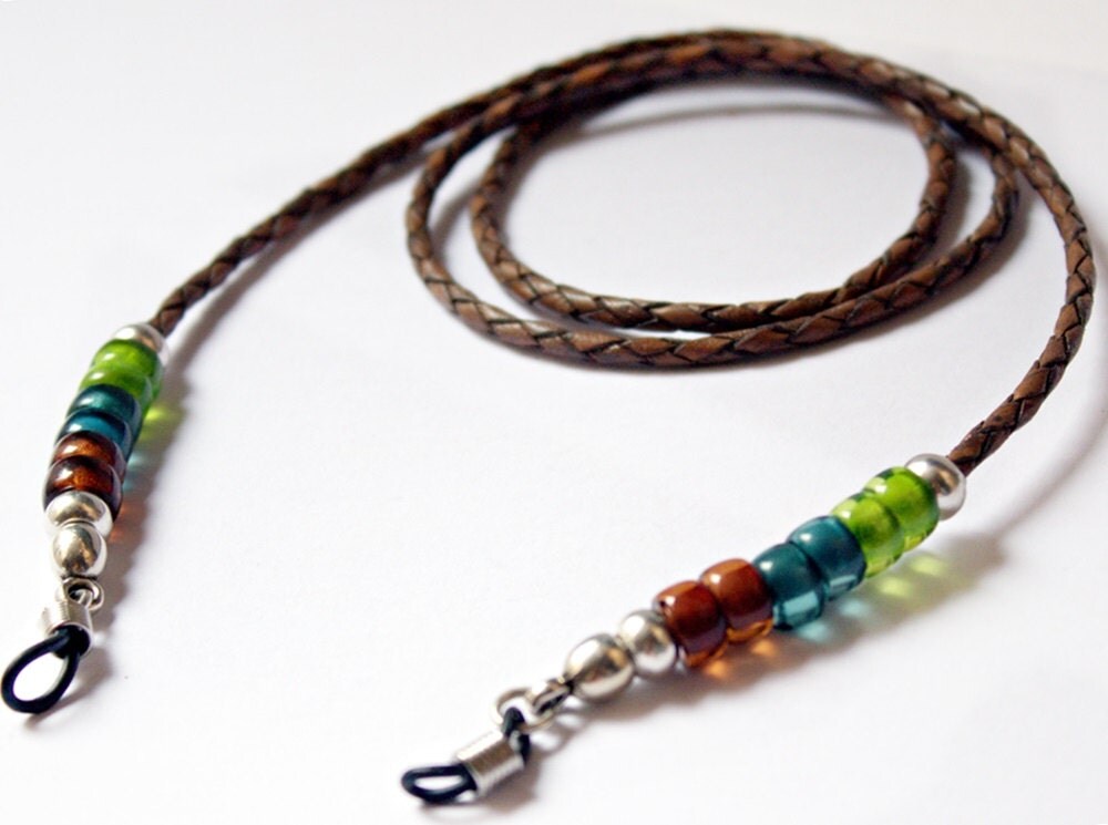 Leather Eyeglass Cord For Women for men Earth tones Eye