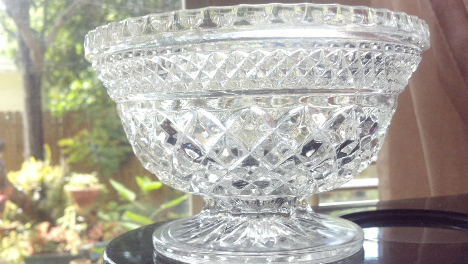 Vintage Lead Crystal Compote Candy Dish Pedestal bowl Crystal