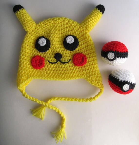 Pikachu Hat Crochet Pattern / Pokemon Knit Hat Pattern / 18