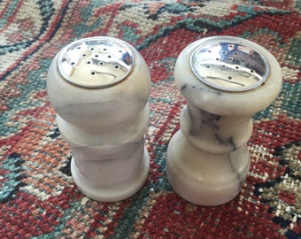 Vintage Marble Salt and Pepper Shakers