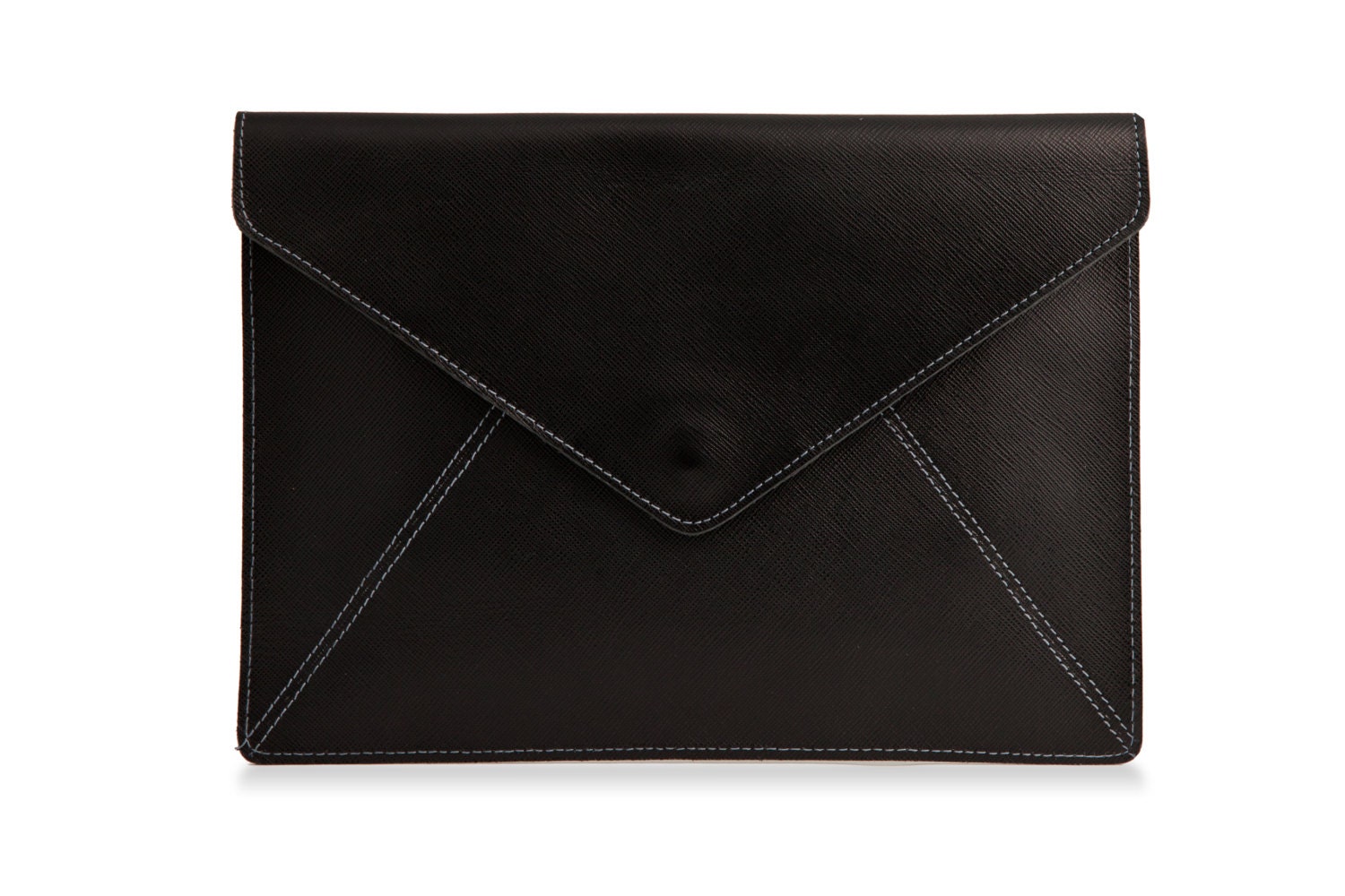 black patent leather envelope clutch