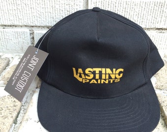 Vintage LASTING PAINTS Snapback Hat Adjustable Strap Hardware Work House Interior Design