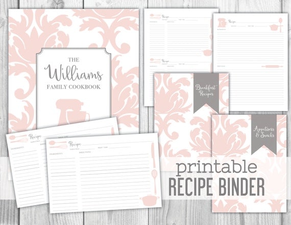 Printable Recipe Binder Family Recipe Binder Cookbook