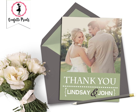 Wedding Thank You Cards | Wedding Thank You Card | Wedding Announcement | Personalized Wedding Card - MODERN Printable Il_570xn