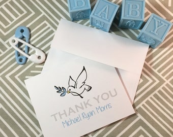 Personalized Baptism or Baby Shower Thank You Cards - Made to Order