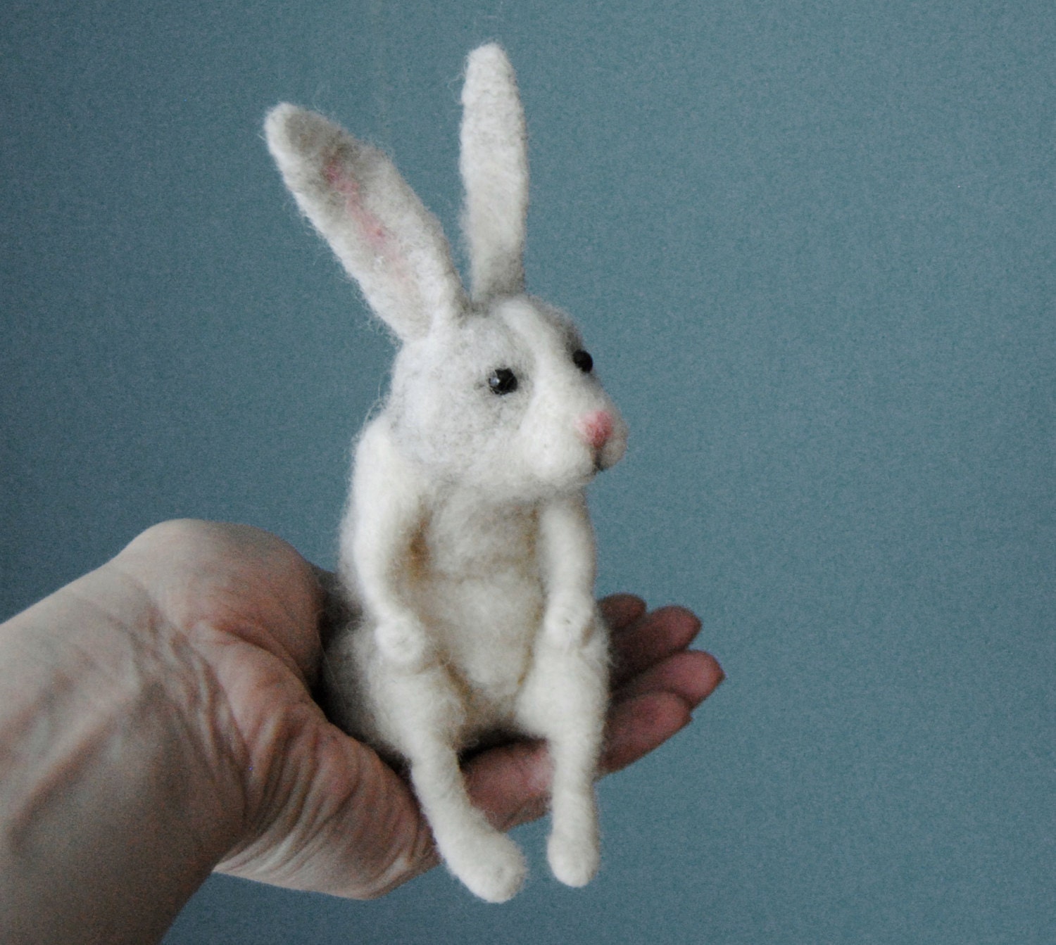 Needle Felted Rabbit Felt Hare Handmade Animal Rabbit Doll