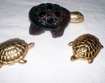 Vintage Avon Turtle Perfume Bottles - Used - Solid Perfume - Candid - Honesty - 3 Pieces