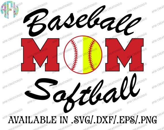 Download Digital Cut File Baseball Softball Mom SVG DXF by AFWifeCreations