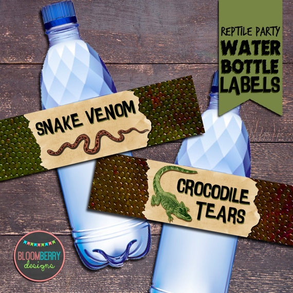 Reptile Party Reptile Party Water Bottle Labels Reptile