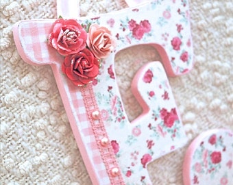 Custom nursery letters baby name wooden wall letters shabby chic nursery decor- The Rugged Pearl