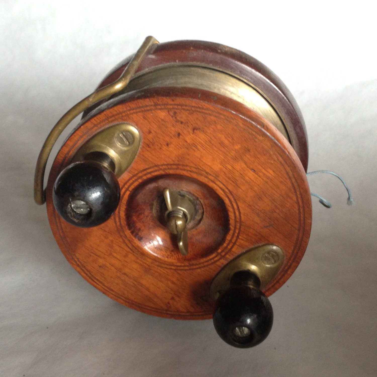 Brass and Wood Fishing Reel Vintage Fishing Reel wooden
