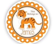 Popular items for tiger name tag on Etsy