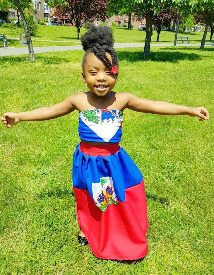 Custom Haiti Flag Maxi Skirt for Child Haitian Haitian Day