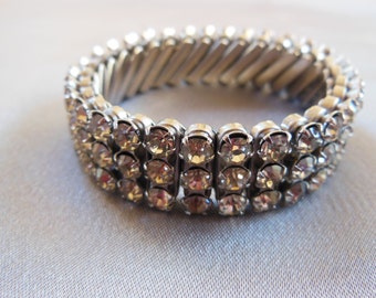 Vintage Rhinestone Stretch Bracelet Made in Japan