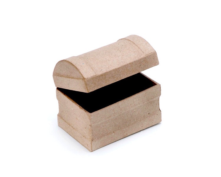 Paper Mache Treasure Chest 3.5 Inch Craft Supplies