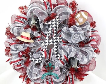 Alabama Crimson Tide Fan Deco Mesh Door Wreath