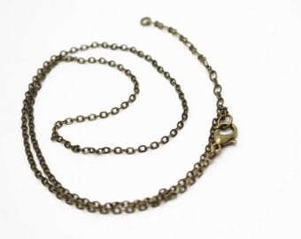 6 pcs of ready made brass chain 2mm chain 18inch and 15inch with 2 inch extender-antique bronze