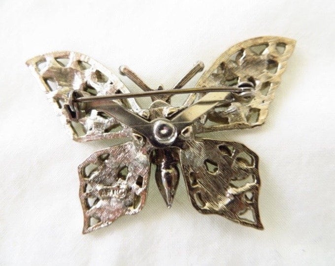 Vintage Butterfly Brooch, Enamel Pin, Nature Jewelry, Designer Signed Art