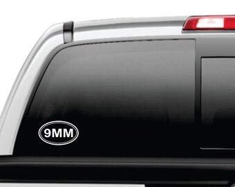 Window Decal 9mm gun pistol Sticker