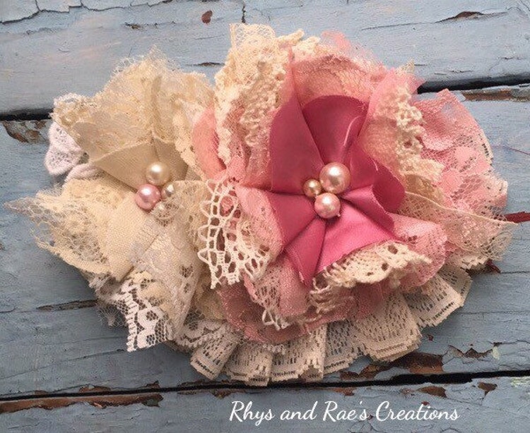 Dusty Rose Mauve Pink Shabby Chic Ruffled by RhysandRaesCreations