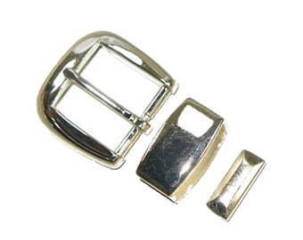 1" (25 mm) Simple Silver Buckle Set