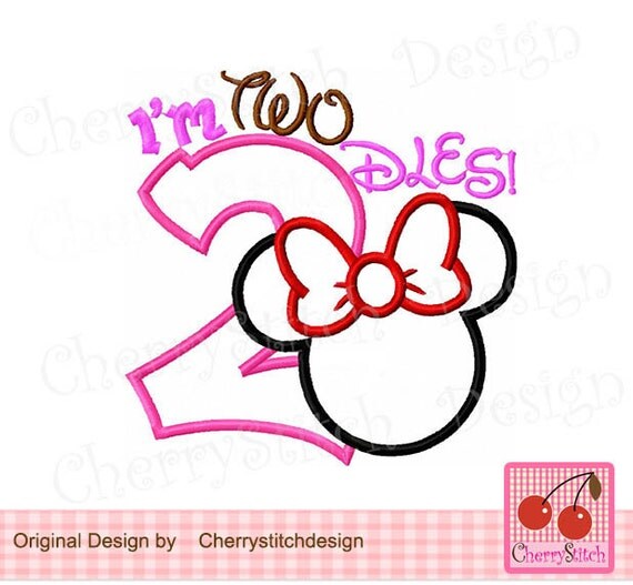 Download I'm Twodles Minnie Embroidery Applique Design BIR0005 ...