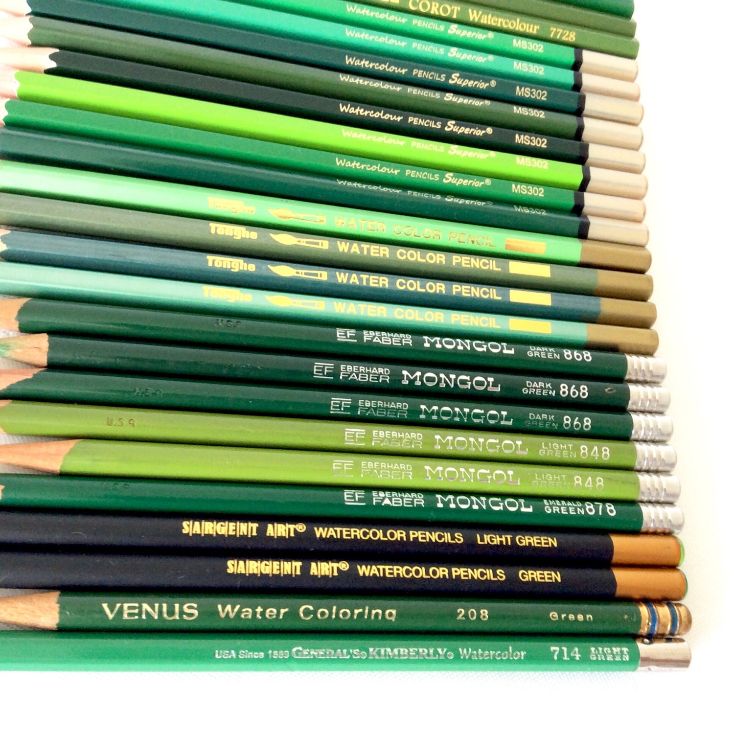 30 Watercolor Colored Pencils Assortment of by TextilesandThings