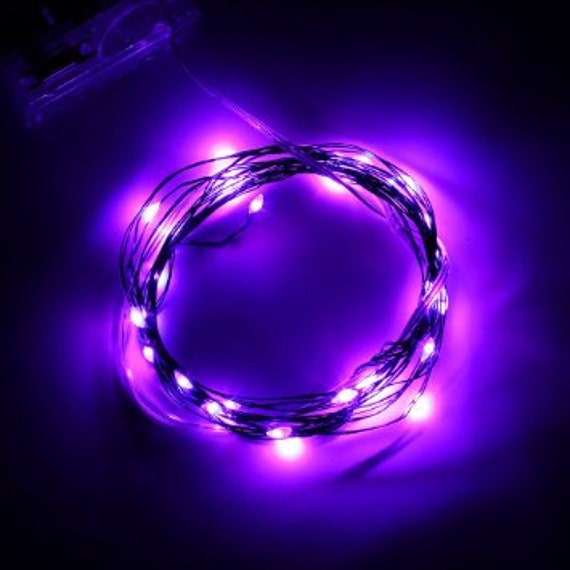 Purple Fairy Lights LED String Light AA Battery Operated 10 ft