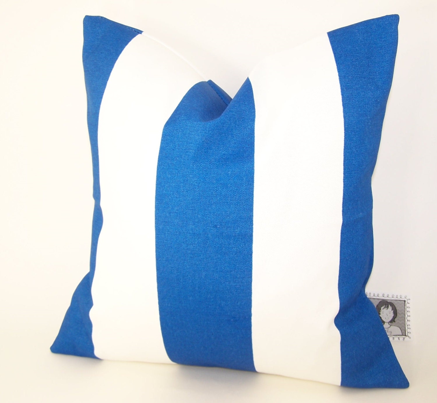 Blue and White Stripe Outdoor Pillow Cobalt Blue PILLOW