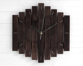 Wall Clock, Minimalist Decor, Oversized Clock, Steampunk Wall Clock, Industrial Clock, Rustic Chic Wall Clock, Antique Decor, BIG ROMB,