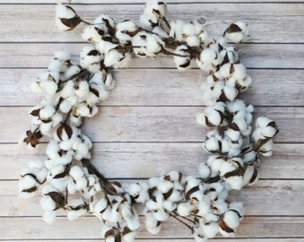 Cotton Wreath - Cotton Boll Wreath - Preserved Cotton - Spring Wreath - Year round Wreath -Welcome Wreath -Front Door Wreath -Wedding Wreath
