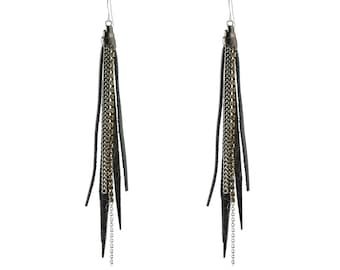 Tassle Earring Gunmetal,Gunmetal Silver Earring ,Gunmetal Earring, Tassle Earring,Presh Earring