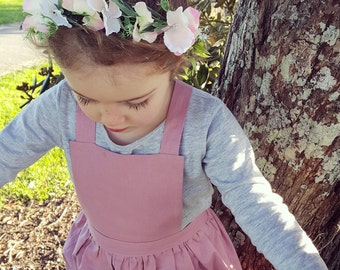 Girls Blush Pinafore (1 - 5 years) - Made to order - Handmade - Girls Dress - Pinafore - Blush Pinafore - Blush Dress - Toddler Dress