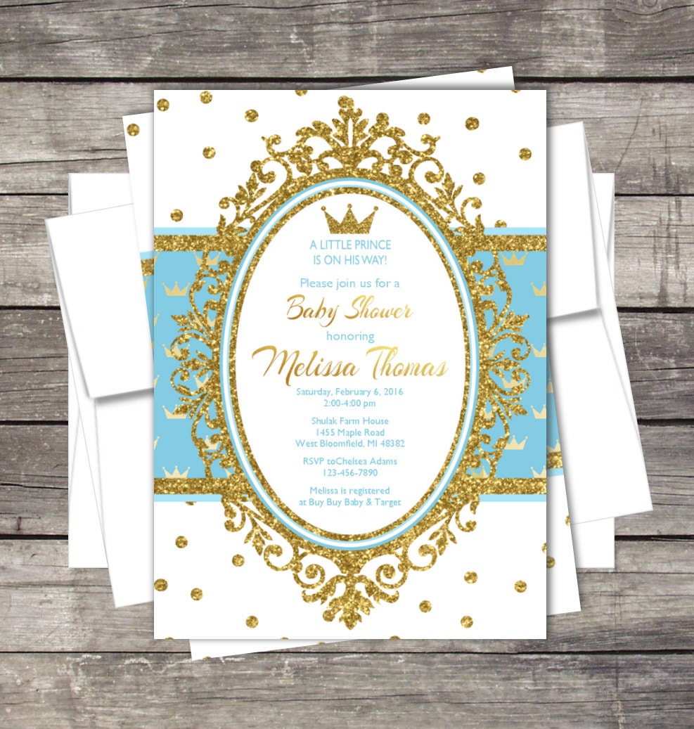Royal Prince Baby Shower Invitation Template 1
