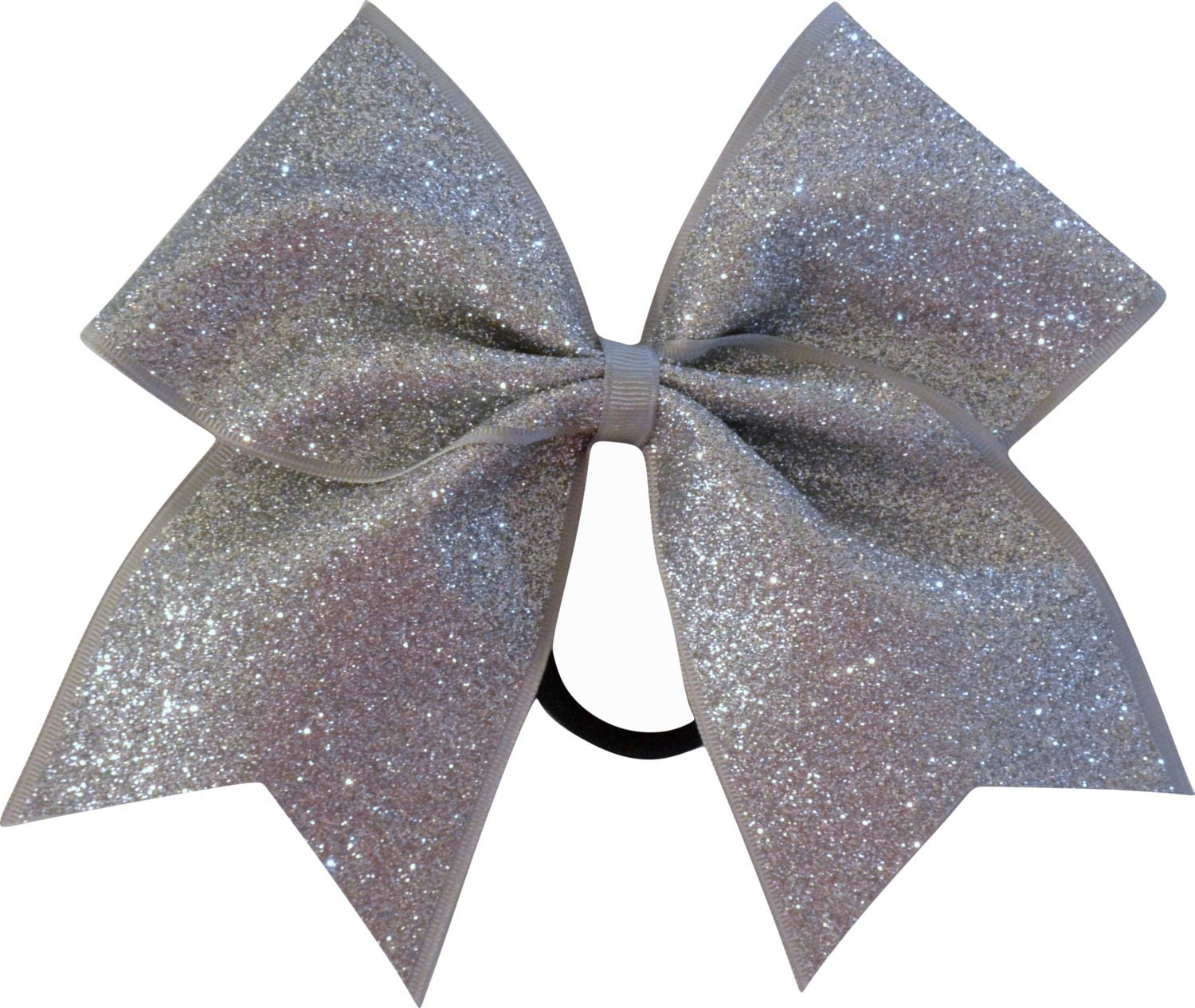 Silver Glitter Cheer Bow Silver Cheer Bow Silver