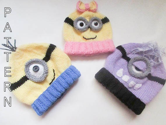 Knitting Pattern Minion Hat PATTERN Baby by WistfullyWoolen